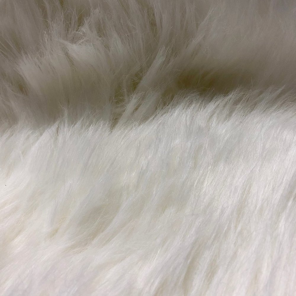Set of 2, Ivory Faux Sheepskin Area Rug, 2' x 3' - Picture 5 of 5